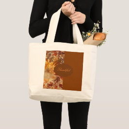 Elegant,Thanksgiving, Herfstbladeren,Rustiek Grote Tote Bag