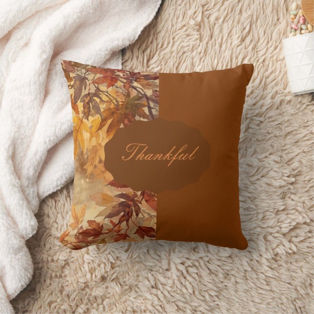 Elegant,Thanksgiving, Herfstbladeren,Rustiek Kussen (Deken)