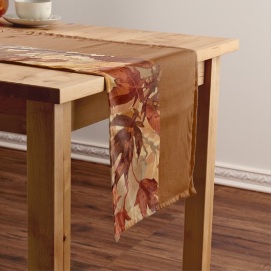 Elegant,Thanksgiving, Herfstbladeren,Rustiek Medium Tafelloper (Voorbeeld)