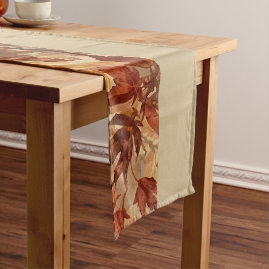 Elegant,Thanksgiving, Herfstbladeren,Rustiek Medium Tafelloper (Voorbeeld)