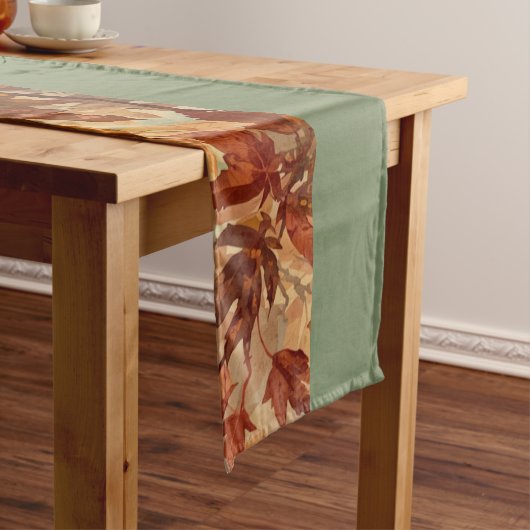 Elegant,Thanksgiving, Herfstbladeren,Rustiek Medium Tafelloper (Voorbeeld)
