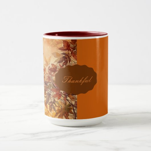 Elegant,Thanksgiving, Herfstbladeren,Rustiek Mok (Midden)
