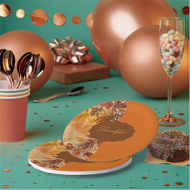 Elegant,Thanksgiving, Herfstbladeren,Rustiek Papieren Bordje
