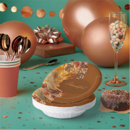 Elegant,Thanksgiving, Herfstbladeren,Rustiek Papieren Kommen