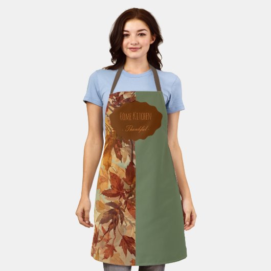 Elegant,Thanksgiving, Herfstbladeren,Rustiek Schort (Gedragen)