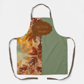 Elegant,Thanksgiving, Herfstbladeren,Rustiek Schort (Voorkant)