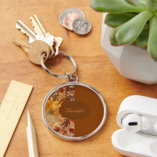 Elegant,Thanksgiving, Herfstbladeren,Rustiek Sleutelhanger