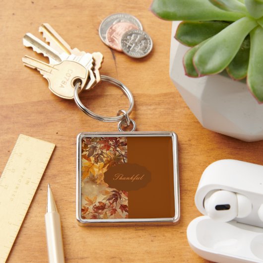 Elegant,Thanksgiving, Herfstbladeren,Rustiek Sleutelhanger (Bureau)