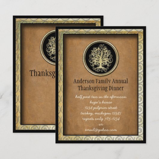 Elegant Thanksgiving Inbeluitnodiging Kaart (Voorkant / Achterkant)