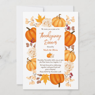 Elegant Thanksgiving Inbeluitnodiging Kaart