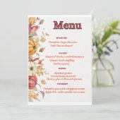 Elegant Thanksgiving menu Kaart (Staand voorkant)
