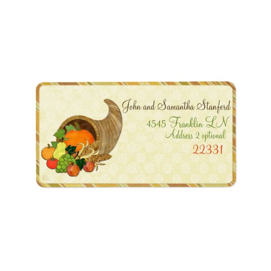 Elegant Thanksgiving Mixed Media WIDE ADRES Etiket (Voorkant)