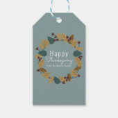 Elegant Thanksgiving Pear Wreath Illustratie Cadeaulabel (Voorkant)