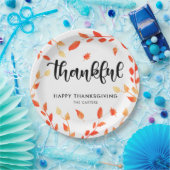 Elegant Thanksgiving Thankful Herfst Foliage Moder Papieren Bordje (Feest)