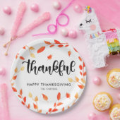 Elegant Thanksgiving Thankful Herfst Foliage Moder Papieren Bordje (Feest)