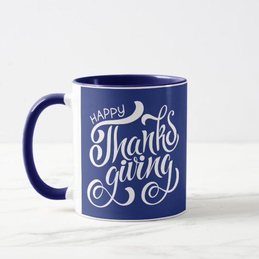 Elegant Thanksgiving Typografie Mok (Links)