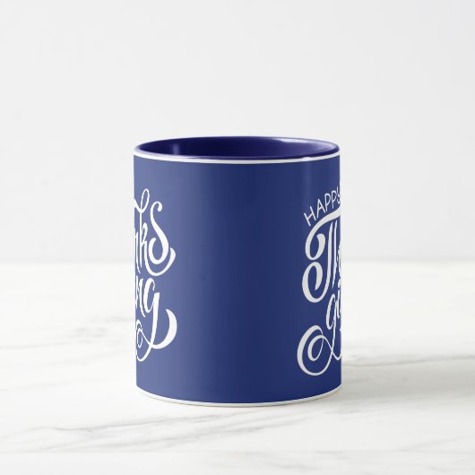 Elegant Thanksgiving Typografie Mok (Midden)