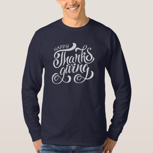 Elegant Thanksgiving Typografie T-shirt (Voorkant)