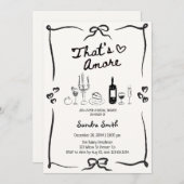 Elegant That's Amore Hand Drawn Bridal Shower Kaart (Voorkant / Achterkant)