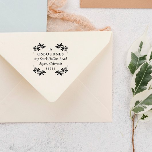 Elegant The Family Name Berry Greenery Rubberstempel