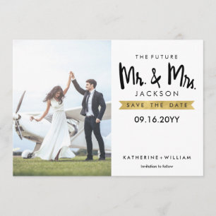 Elegant The Future Mr en Mrs Save the Date Card