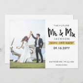 Elegant The Future Mr en Mrs Save the Date Card (Voorkant / Achterkant)