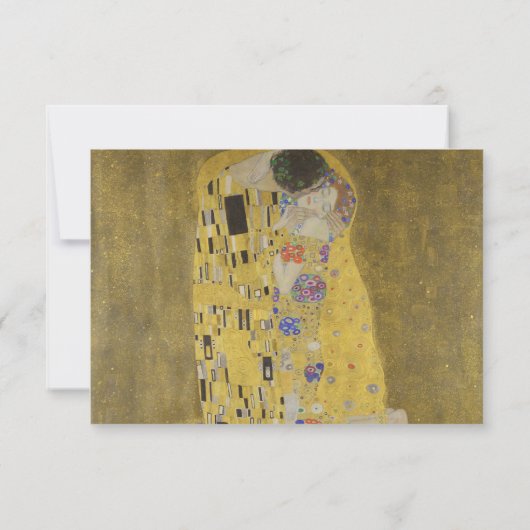 Elegant "The Kiss" weddenschap Kaart (Achterkant)