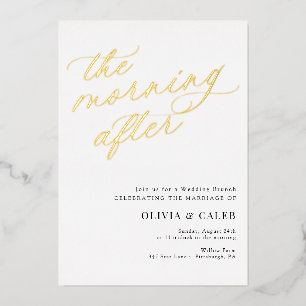 Elegant The Morning After Wedding Brunch Folie Uitnodiging