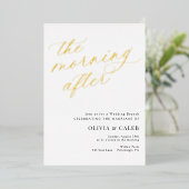 Elegant The Morning After Wedding Brunch Folie Uitnodiging (Staand Voorkant)