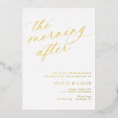 Elegant The Morning After Wedding Brunch Folie Uitnodiging (Voorkant)