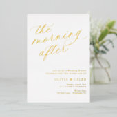 Elegant The Morning After Wedding Brunch Folie Uitnodiging (Staand Voorkant)