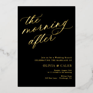 Elegant The Morning After Wedding Brunch Folie Uitnodiging