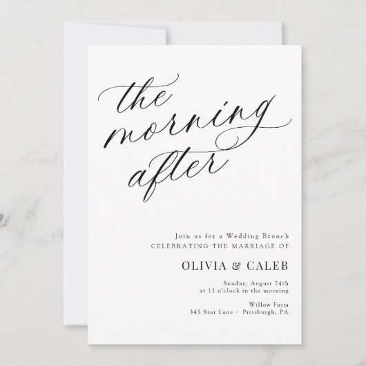 Elegant The Morning After Wedding Brunch Kaart (Voorkant)