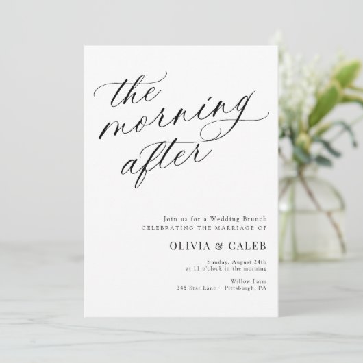 Elegant The Morning After Wedding Brunch Kaart (Staand voorkant)