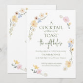 Elegant The Night Before Boho Wildflowers Wedding Feestdagenkaart (Voorkant / Achterkant)