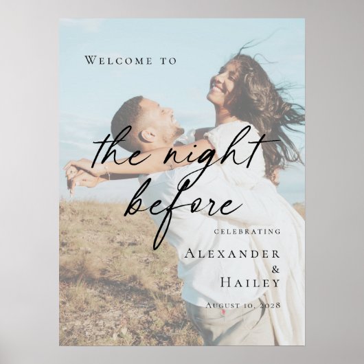 Elegant The Night Before Rehearsal photo welcome Poster (Voorkant)
