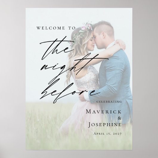 Elegant The Night Before Rehearsal photo welcome Poster (Voorkant)