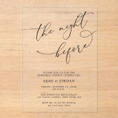 Elegant The Night before Wedding Rehearsal Dinner Acryl Uitnodigingen (Voorkant)