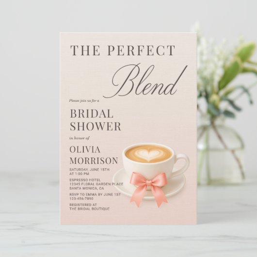 Elegant The Perfect Blend Coffee Bridal Shower Kaart (Staand voorkant)