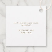 Elegant "The Wedding of", Gold Calligraphy Wedding Bedankjes Labels (Achterkant)