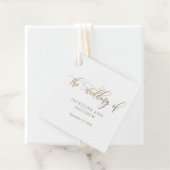 Elegant "The Wedding of", Gold Calligraphy Wedding Bedankjes Labels (In situ)