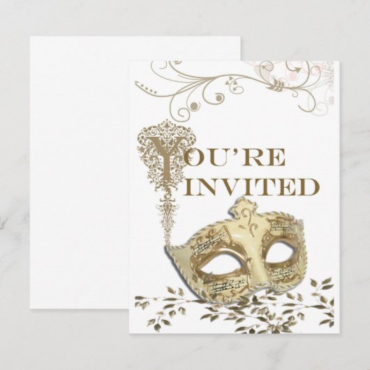 Elegant Theatrisch Uitnodiging (Voorkant / Achterkant)