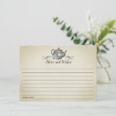 Elegant theekransje in vintage stijl advieskaart (Staand voorkant)