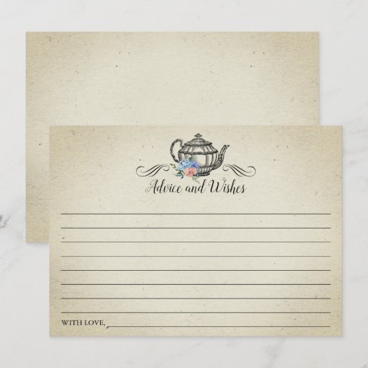 Elegant theekransje in vintage stijl advieskaart (Voorkant / Achterkant)