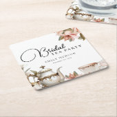 Elegant theeparty bruiloftsborrel kartonnen onderzetters (Schuin)