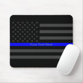 Elegant Thin Blue Line Persoonlijk Zwarte Amerikaa Muismat (Met muis)