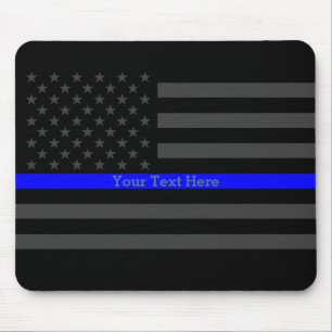 Elegant Thin Blue Line Persoonlijk Zwarte Amerikaa Muismat