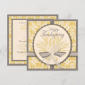 Elegant Thistle and Wheat Thanksgiving Kaart (Voorkant / Achterkant)
