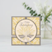 Elegant Thistle and Wheat Thanksgiving Kaart (Staand voorkant)