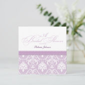 Elegant Thistle Paars damask Vrijgezellenfeest Kaart (Staand voorkant)